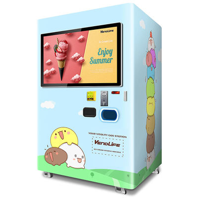 연결된 자동적인 아이스크림 자동 판매기 옥외 0.85KW 4G